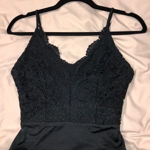 Lacy Black Bodysuit w/ Stretchy Material